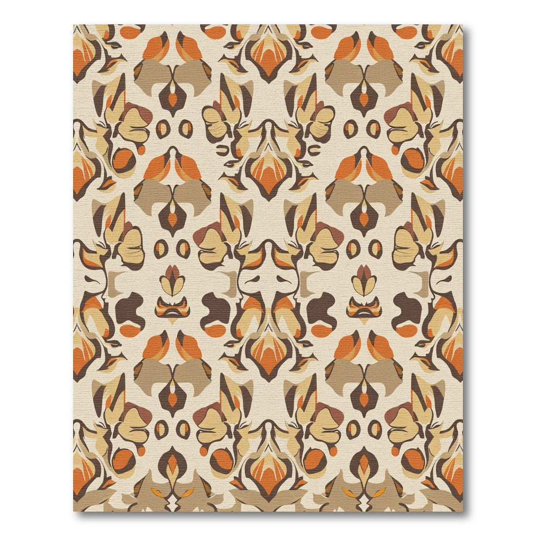Autumnal Orange Floral Palmette Rug