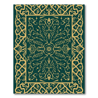 Rich Emerald Botanical Medallion Rug