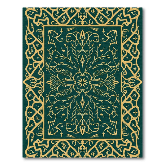 Rich Emerald Botanical Medallion Rug