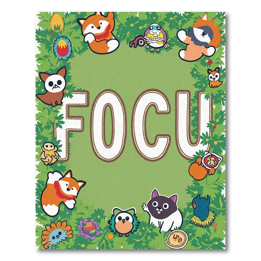 Cute Whimsical Forest Creature Border Rug