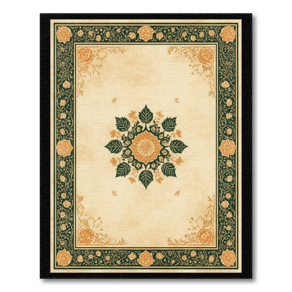 Floral Vintage Floral Medallion Beige Area Rug