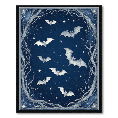 Midnight Bats Starry Sky Area Rug