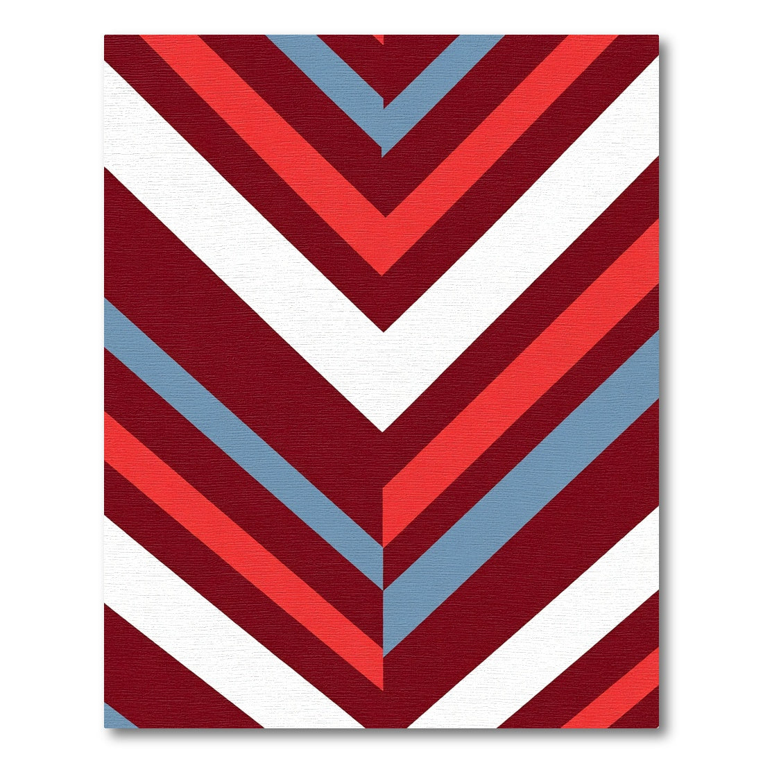 Bold Red White Blue Chevron Stripes Rug