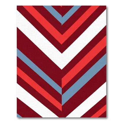 Bold Red White Blue Chevron Stripes Rug