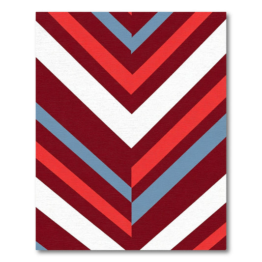 Bold Red White Blue Chevron Stripes Rug