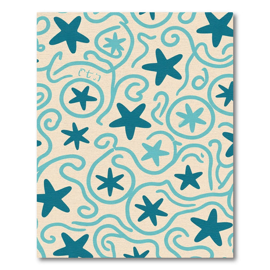 Teal Starburst Swirl Cream Rug