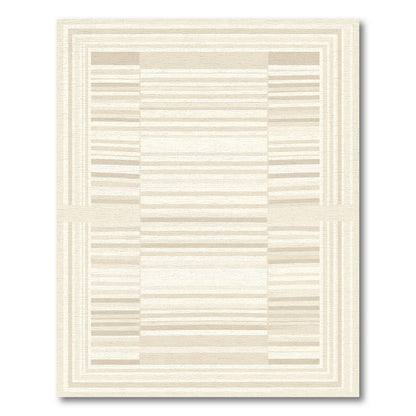 Neutral Tone Geometric Stripe Rectangles Rug