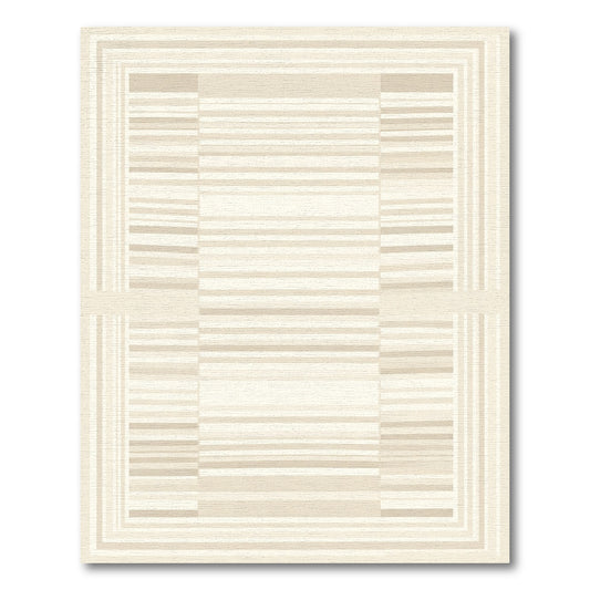 Neutral Tone Geometric Stripe Rectangles Rug