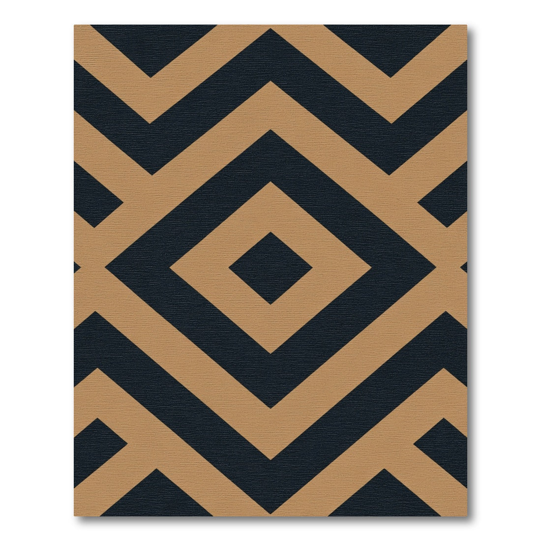 Camel Tan Geometric Diamond Abstraction Rug