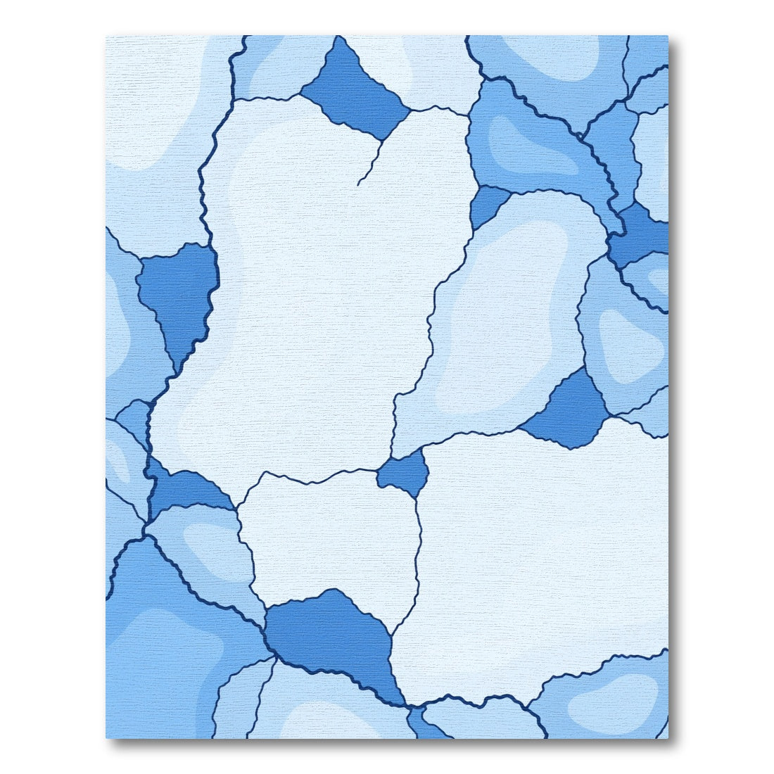 Cool Blue Irregular Shapes Rug