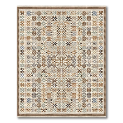 Geometric Modern Beige Geometric Mosaic Area Rug