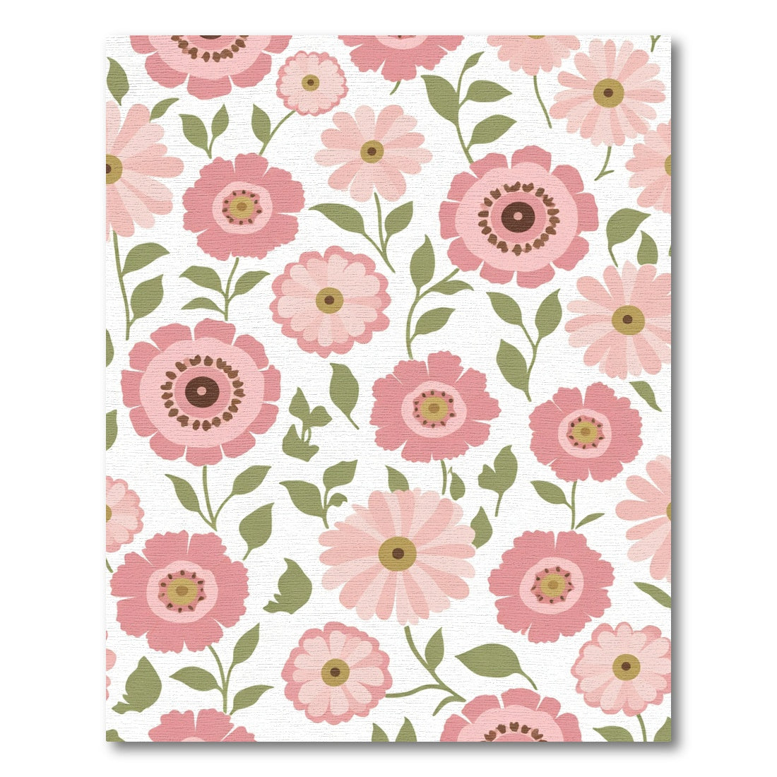 Vintage Blush Pink Floral Garland Rug
