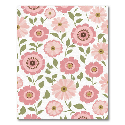 Vintage Blush Pink Floral Garland Rug