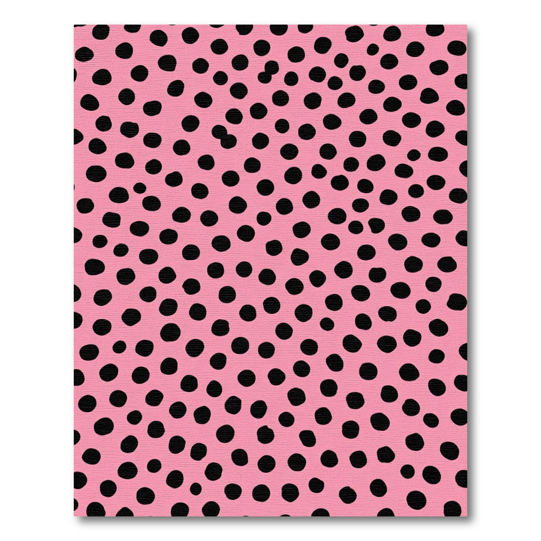 Playful Pink Black Polka Dot Rug