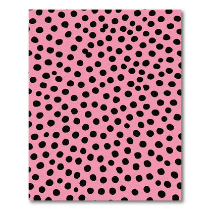 Playful Pink Black Polka Dot Rug