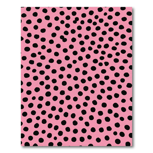 Playful Pink Black Polka Dot Rug