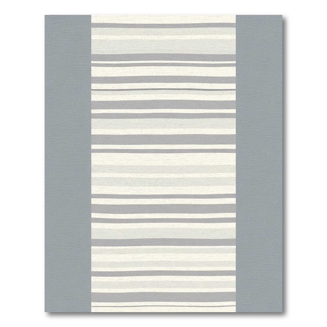 Neutral Gray Cream Striped Rug
