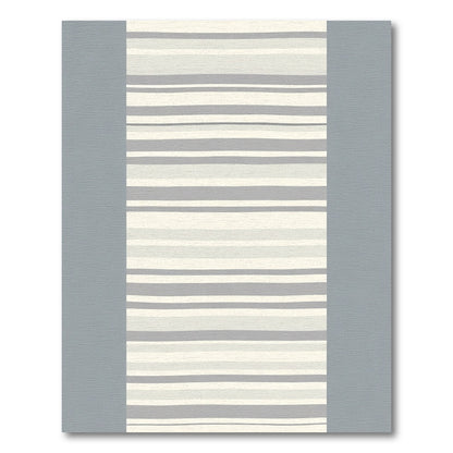Neutral Gray Cream Striped Rug