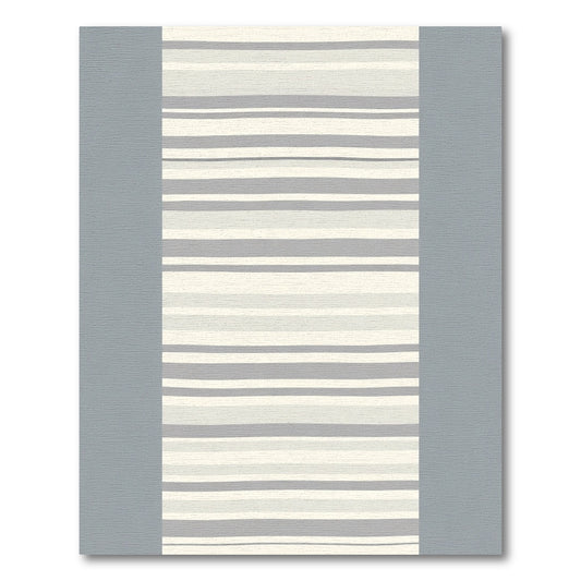 Neutral Gray Cream Striped Rug