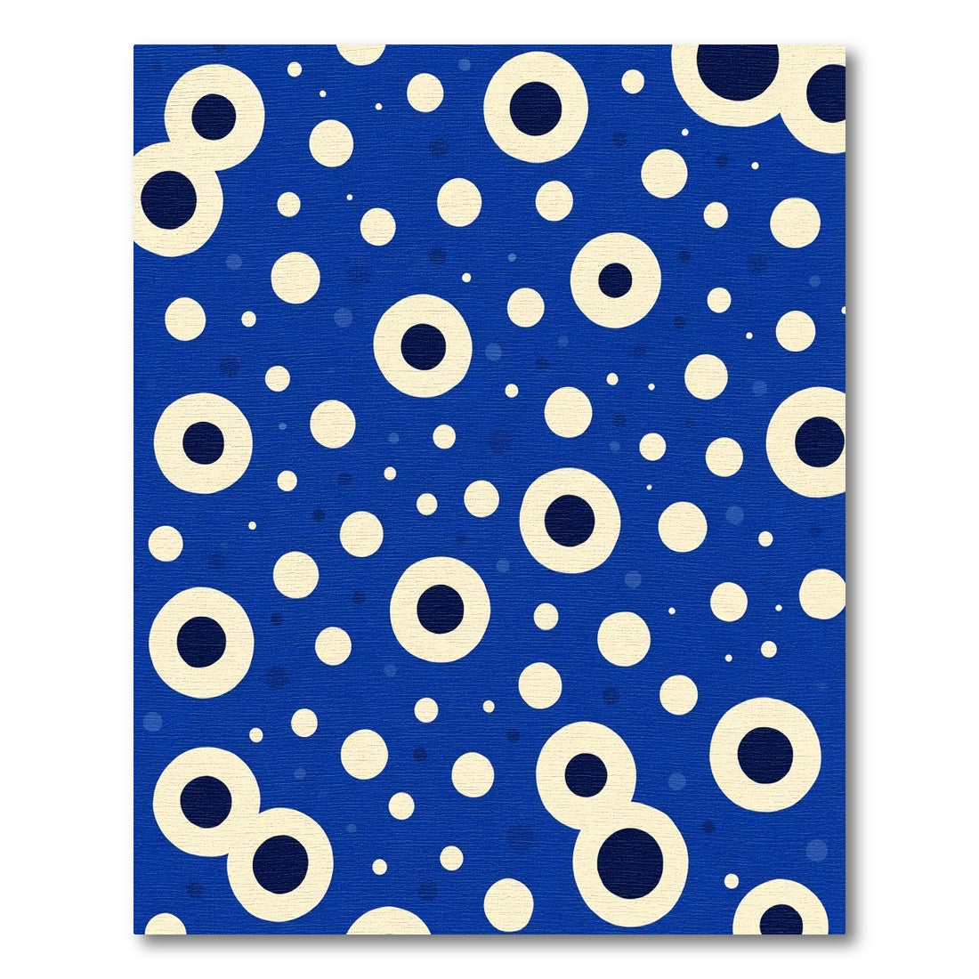 Tangerine Cream Circles on Blue Rug