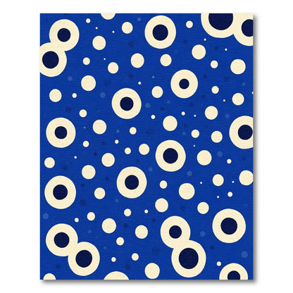 Tangerine Cream Circles on Blue Rug