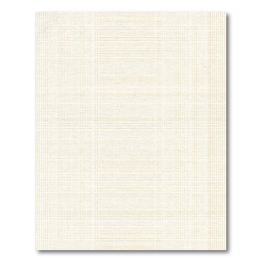 Pale Cream Subtle Grid Check Rug