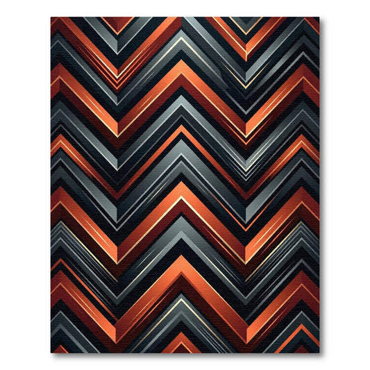 Bold Orange Chevron Stripes Rug