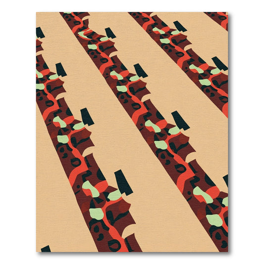 Abstract Red Orange Organic Flow Rug