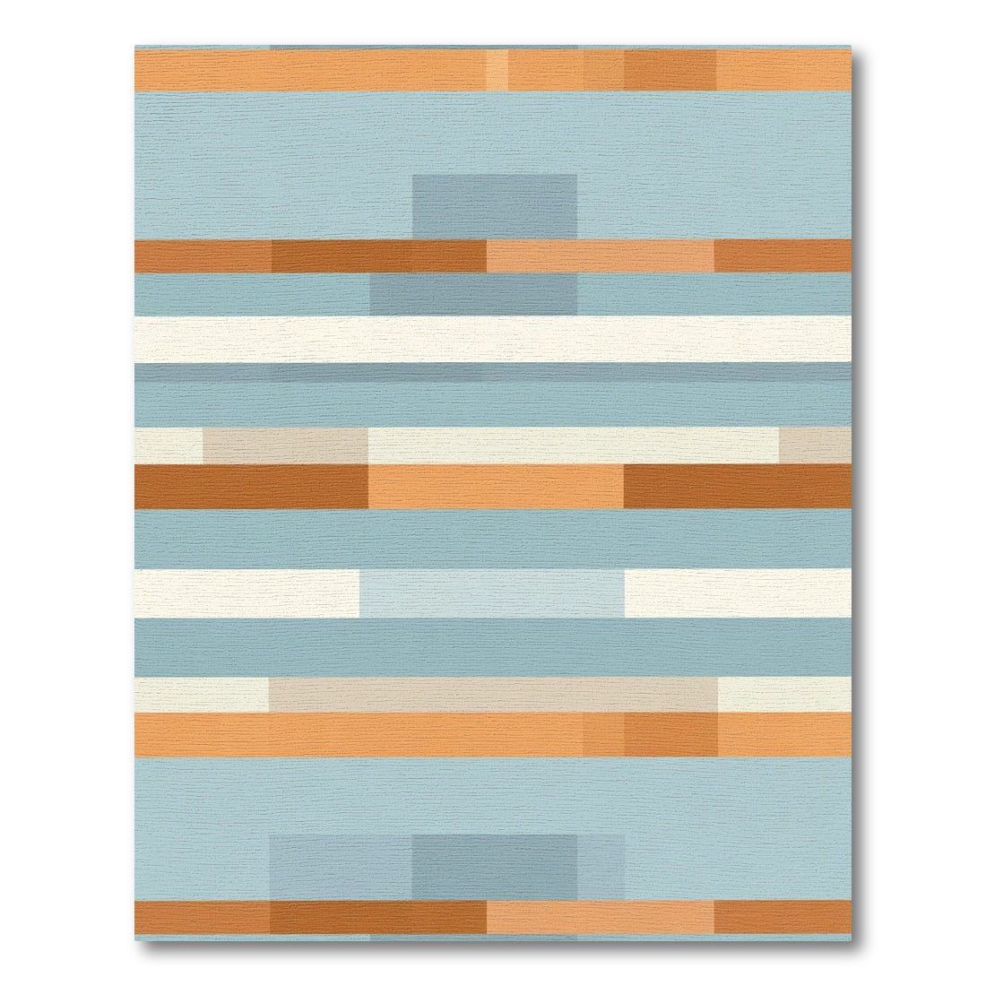 Retro Abstract Horizontal Stripe Rug