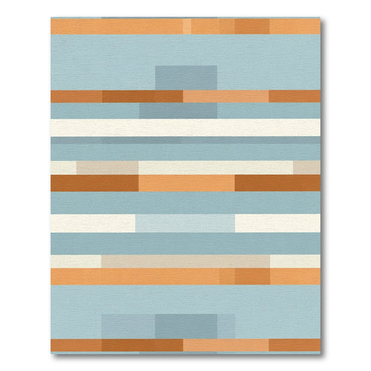 Retro Abstract Horizontal Stripe Rug
