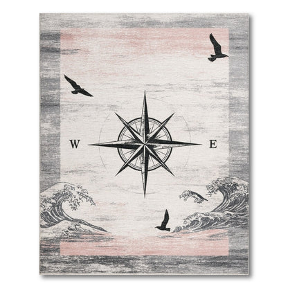 Compass Rose Waves Area Rug