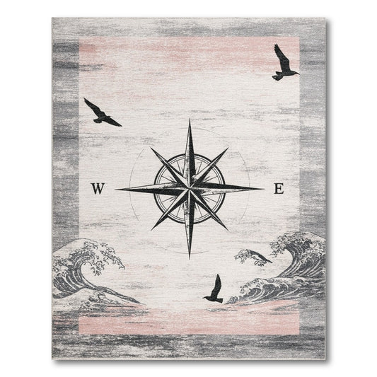 Compass Rose Waves Area Rug