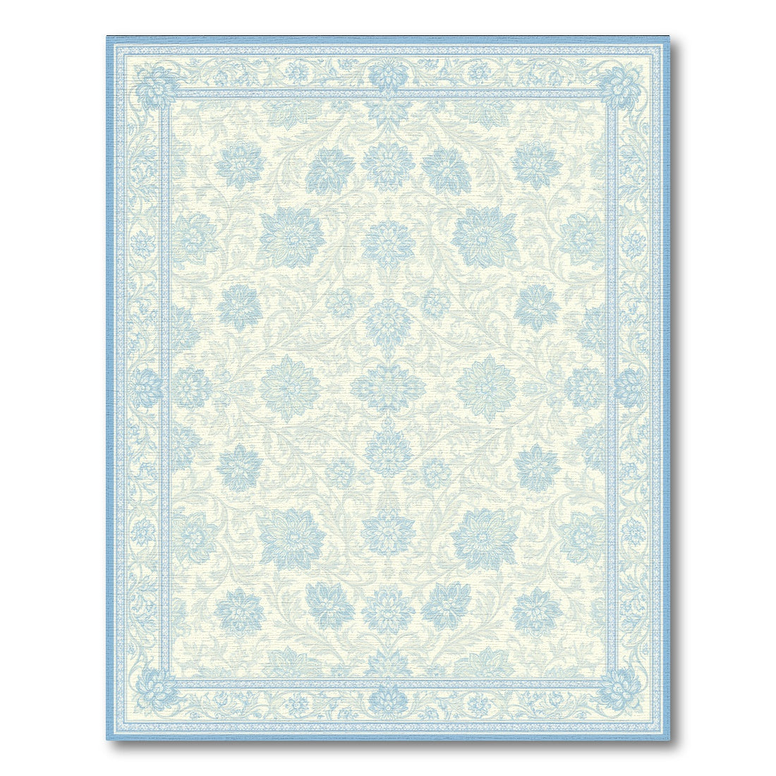 Blue Floral Vintage Washable Area Rug