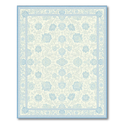 Blue Floral Vintage Washable Area Rug
