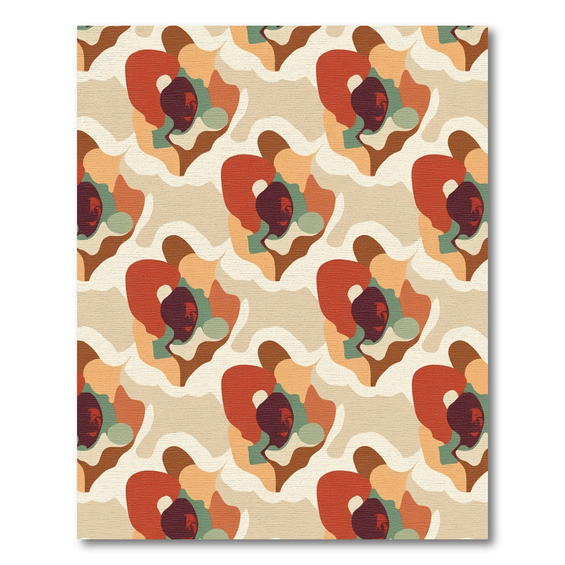 Earthy Abstract Blobs Organic Rug