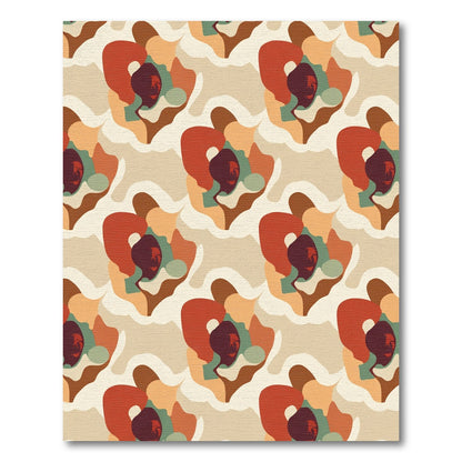 Earthy Abstract Blobs Organic Rug