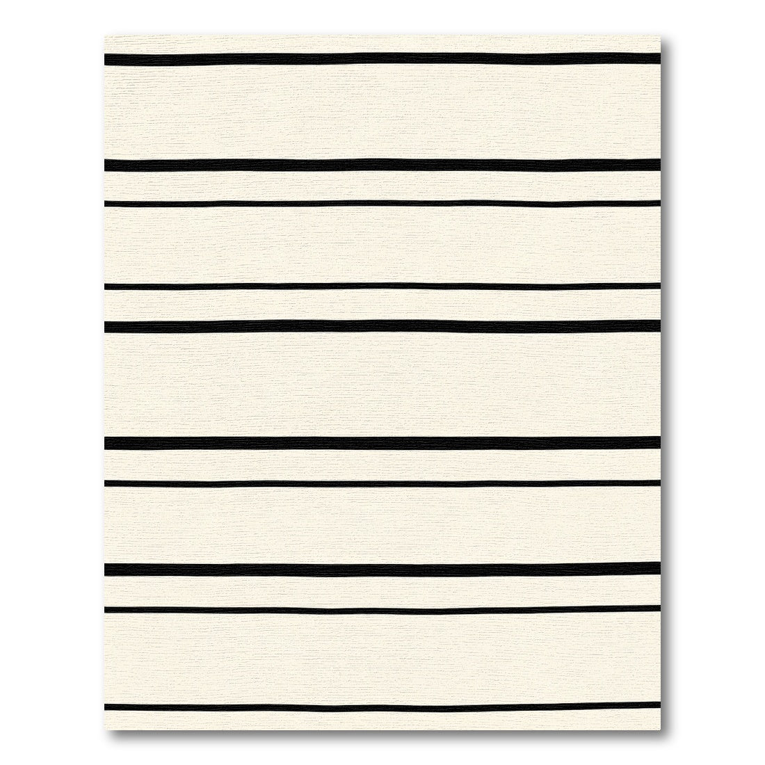 Cream Black Horizontal Stripe Rug