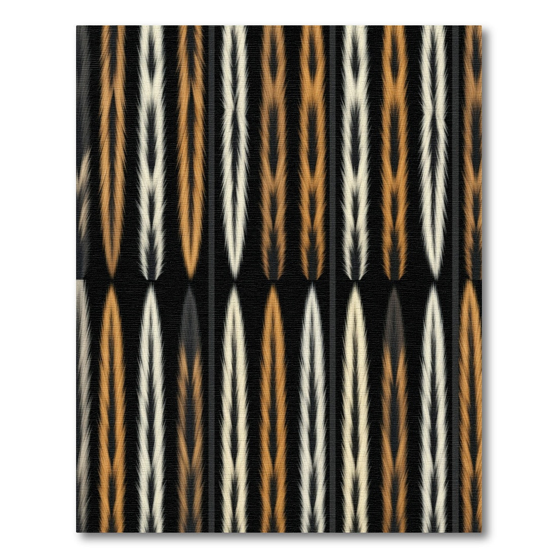Warm Gold Black Vertical Stripe Rug