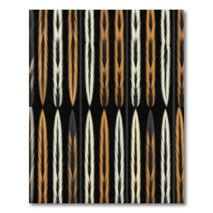 Warm Gold Black Vertical Stripe Rug