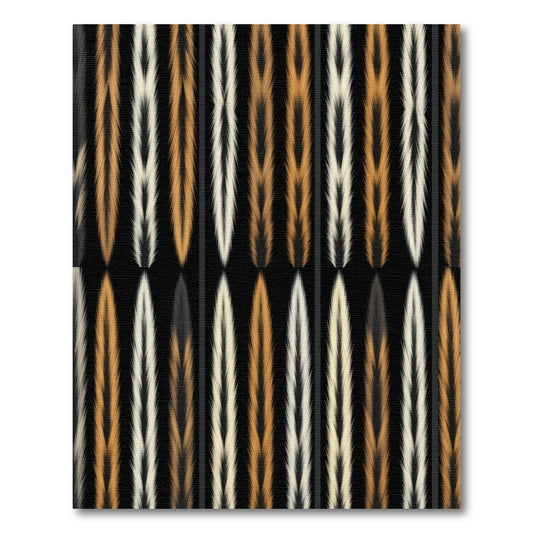 Warm Gold Black Vertical Stripe Rug