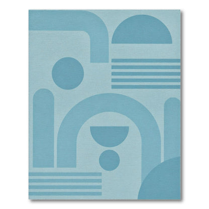 Geometric Modern Blue Geometric Area Rug