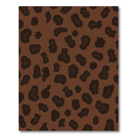 Brown Leopard Spot Print Rug