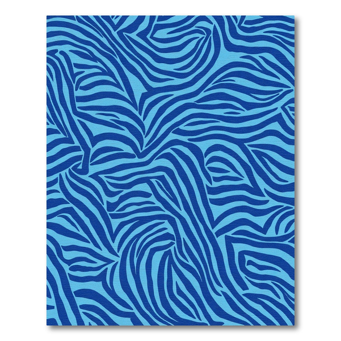 Bold Blue Abstract Zebra Stripe Rug