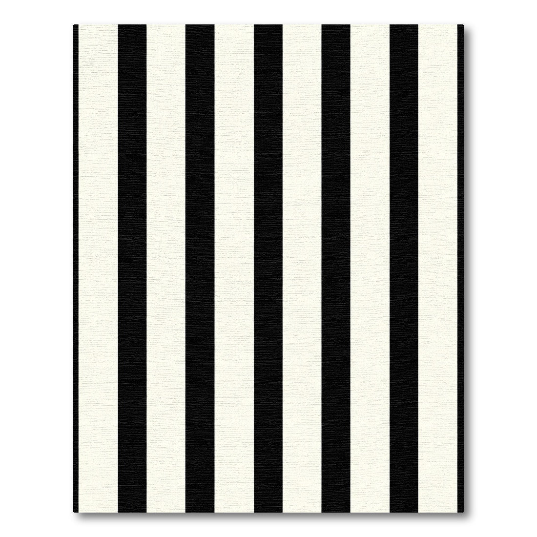 Bold Black Cream Vertical Stripe Rug