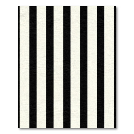 Bold Black Cream Vertical Stripe Rug