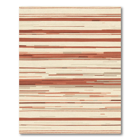 Terracotta Line Composition Rug