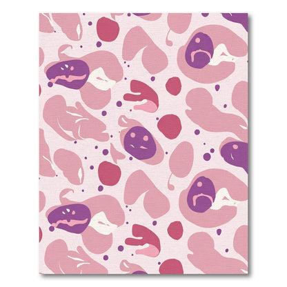 Abstract Pink Amorphous Organic Shapes Rug