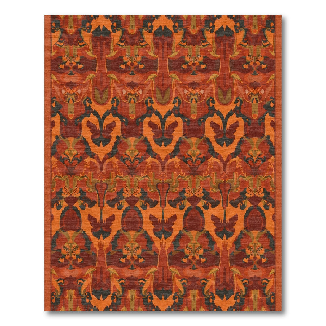 Rich Orange Art Deco Arch Rug