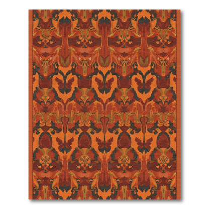 Rich Orange Art Deco Arch Rug
