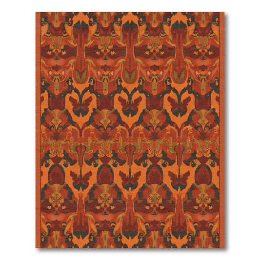 Rich Orange Art Deco Arch Rug